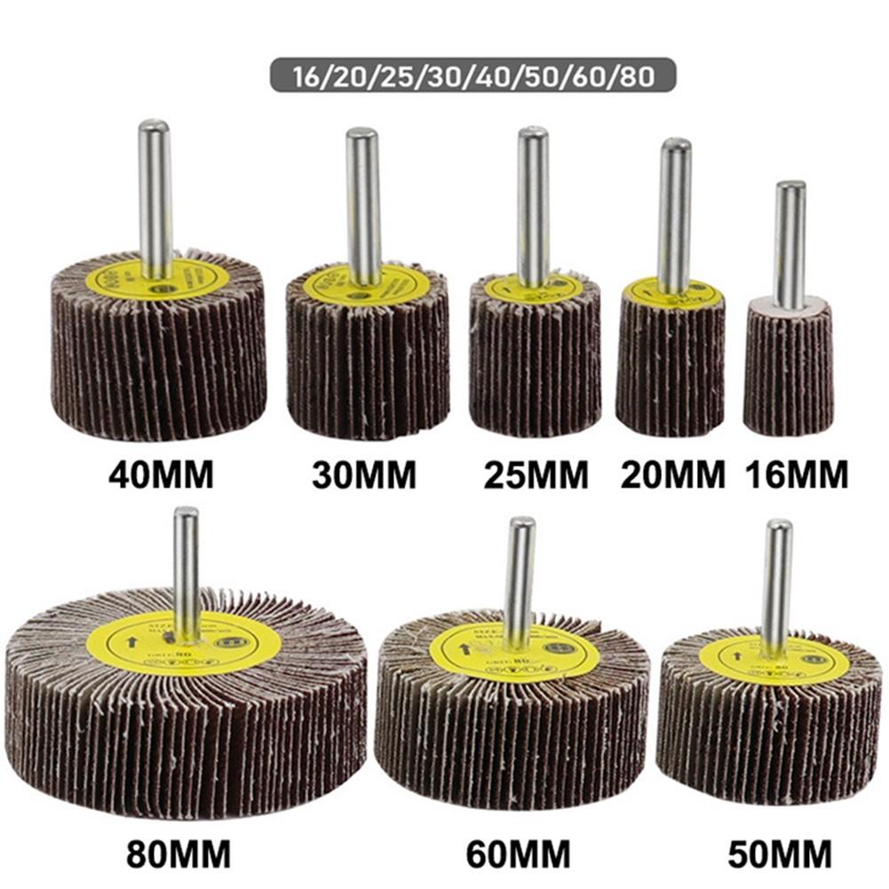 16-80mm Flap Sanding Wheels 6mm Shank 80 Grit Sanding Flap Wheel Disc Abrasive Grinding Accessories Sandpaper Polishing