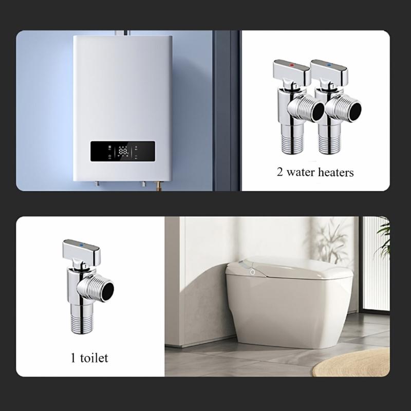 1/2inch Water Shut Off Valves with Handle Universal Water Flows Control Valves Hot/Cold Water Turn Angle Stop Valves