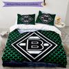 3pcs Borussia Mönchengladbach LOGO pattern bedding set duvet cover set includes duvet cover &pillowcases, perfect all season bedroom decoration & gift