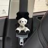 Short Cartoon Panda Car Safety Belt Shoulder Pad Cover Cute Teddy Soft Car Safty Belt Cover Car Interior Ornaments