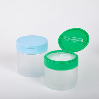 Storage Jar With Clip Round Makeup Cotton Storage Bottle Cleansing Cotton Pad Swab Organizer Bathroom Clear Plastic Dispenser