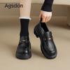Augustine Platform New Winter Great-looking with Skirt British Style Small Leather Shoes Single Shoes