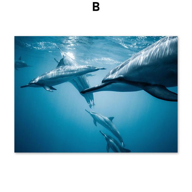 Skandinavischer Stil Heimdekoration Nordisches Quallen-Leinwandposter Wanddeko Bild für Loft-Innendekor Malerei Kein Rahmen