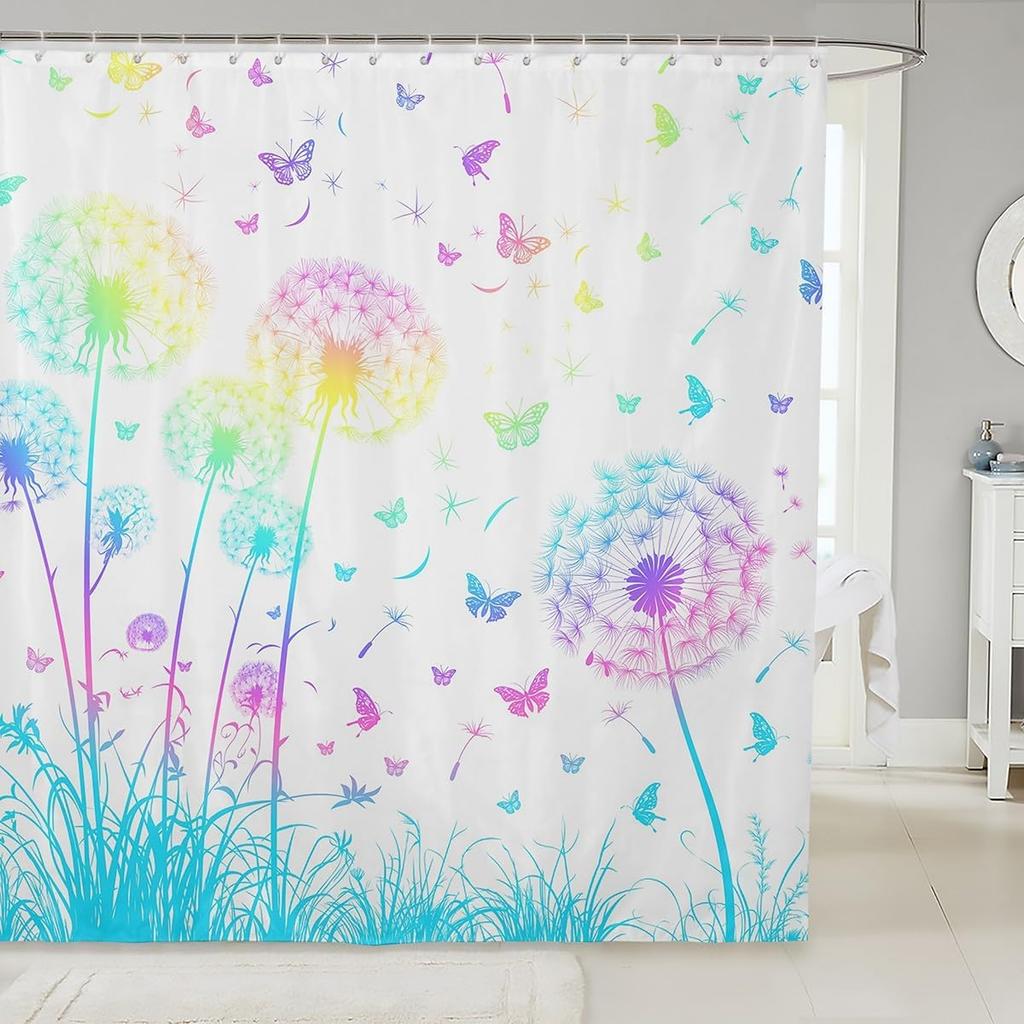 Plain White Cat Fabric Shower Curtain for Girls Cute Kitten Shower Curtain Pet Kitten Bathroom Shower Curtain Sets for Kids Boys
