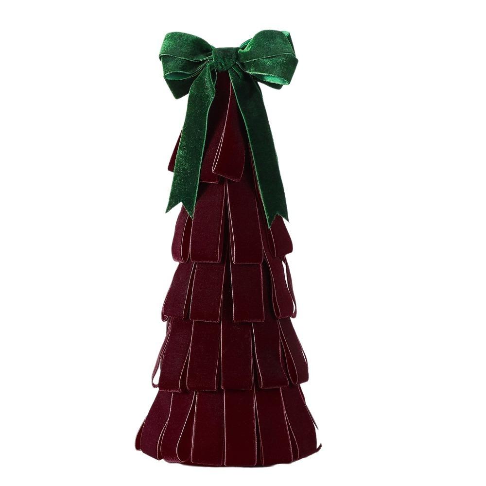 Handmade Velvet Christmas Tree Ornament DIY Tabletop Xmas Tree Home Decoration