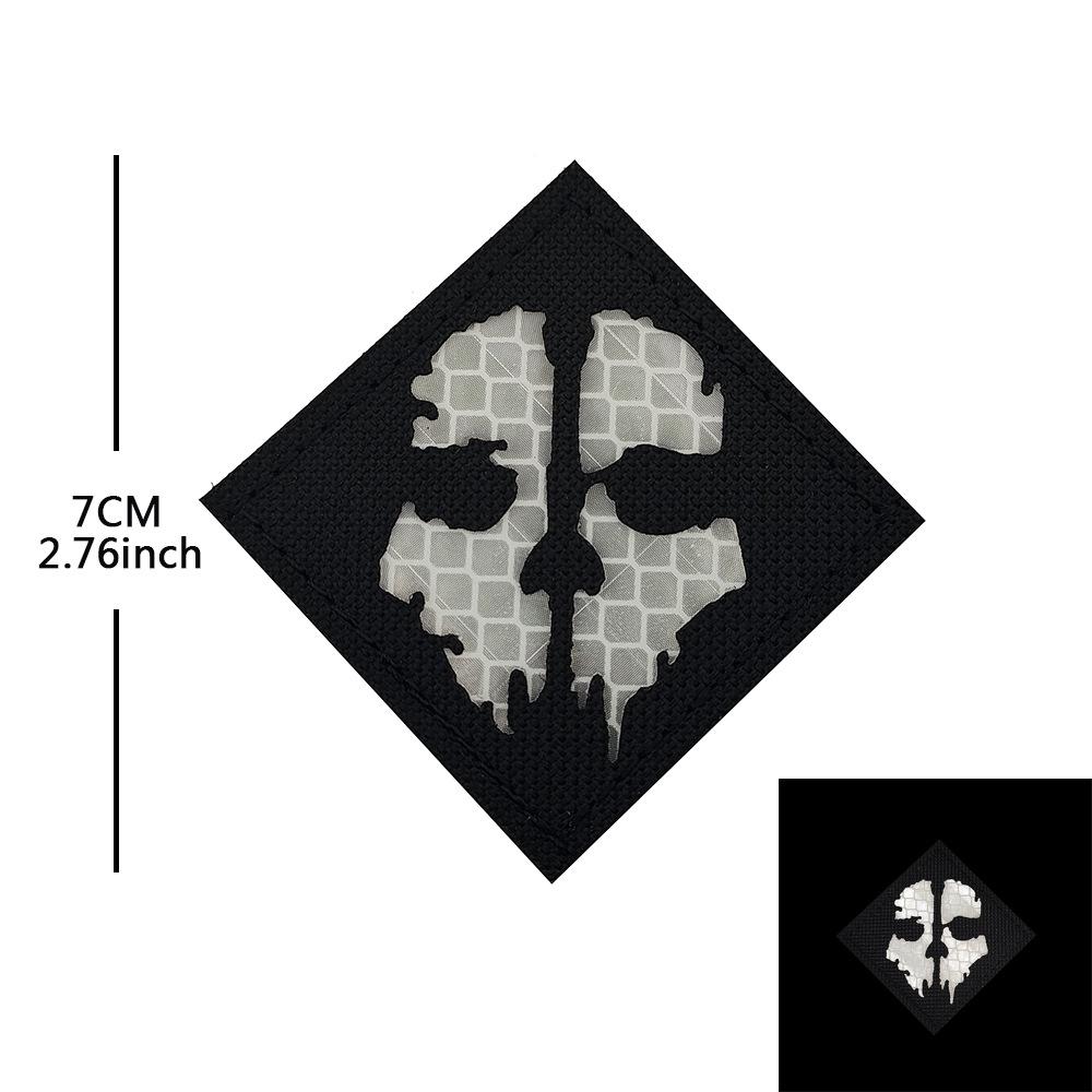 Taifeng Ghost Mask Velcro Embroidered Patches for Call of Duty Morale