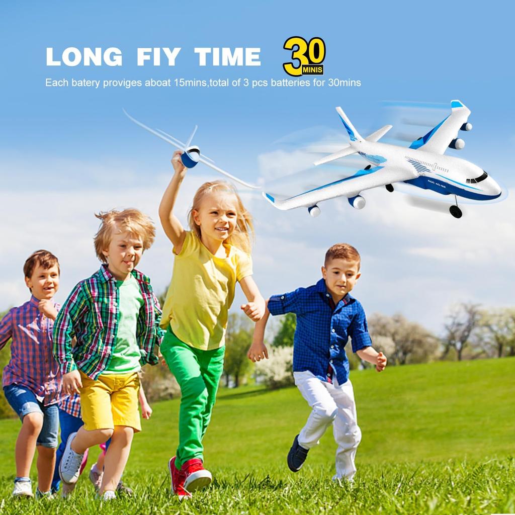 4DRC Remote Control Airplane for Kids Boys Adults, G2 Remote Control Plane Jet for Beginners Adult, Ready To Fly Airplane with One Key Aerobatic LED