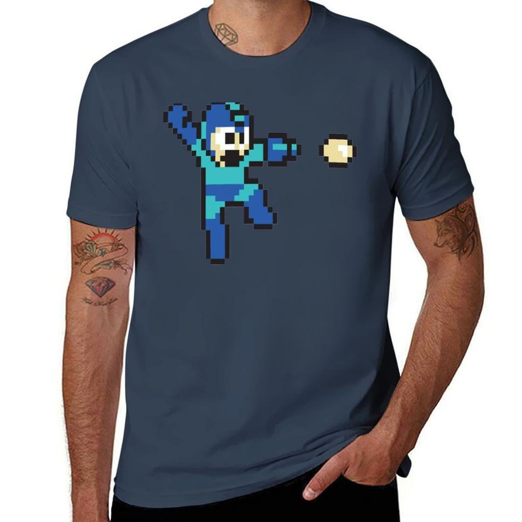 shirts for man t heavy T-Shirt pack cotton white megaman t shirt man retro