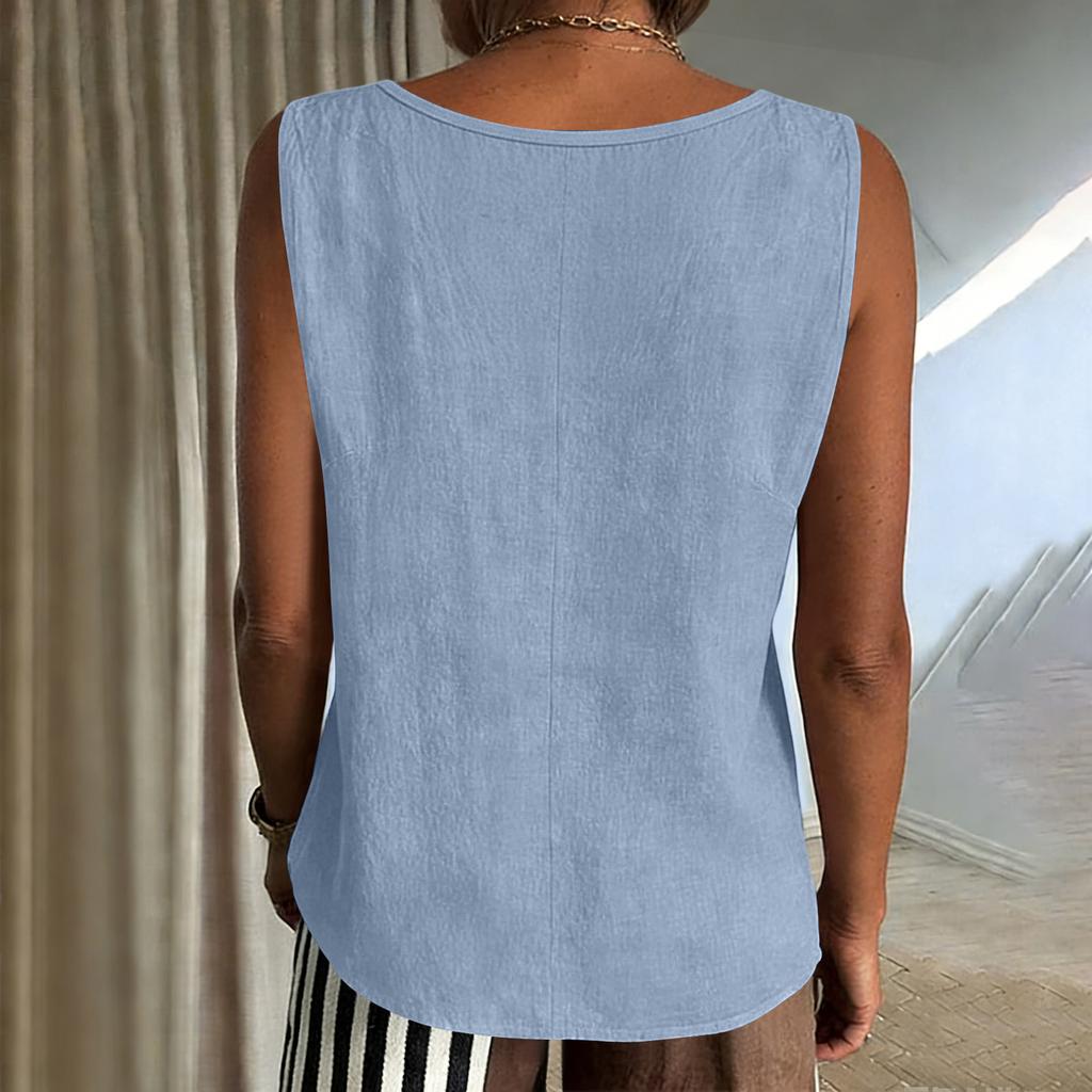 Women's Color Cotton And Linen Camisole Loose Inner Short Sleeve Versatile Bottoming Top
