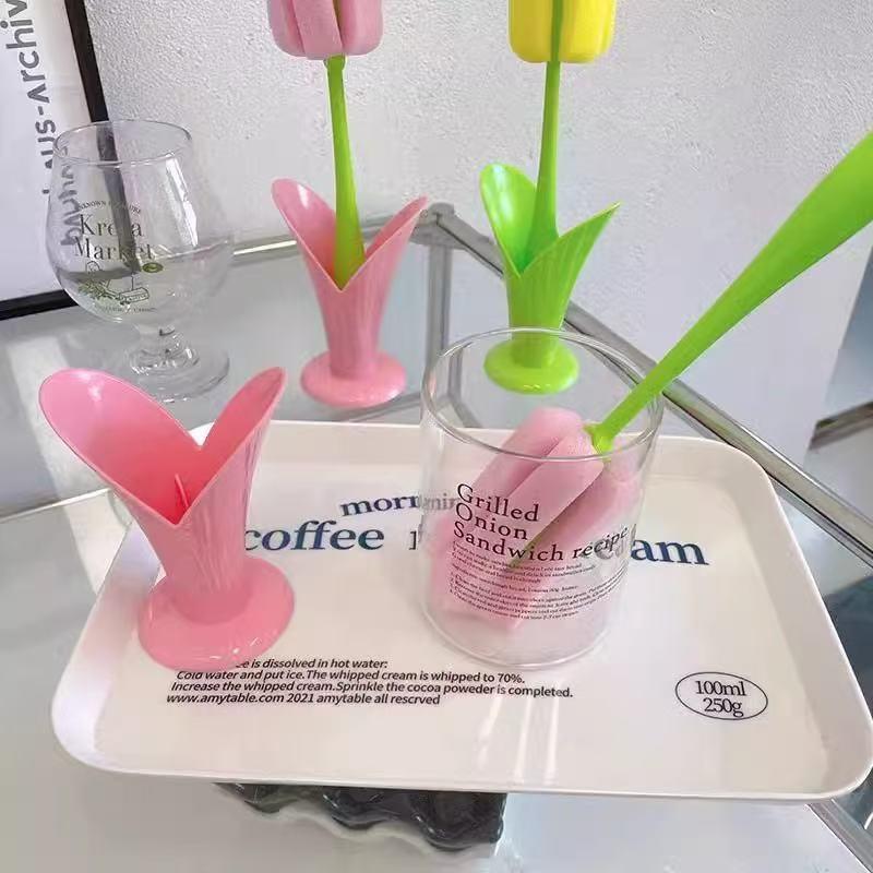 Large Sponge Replacement Brush Set for Milk Bottles and Cups - Thickened Kitchen Cleaning Tool.