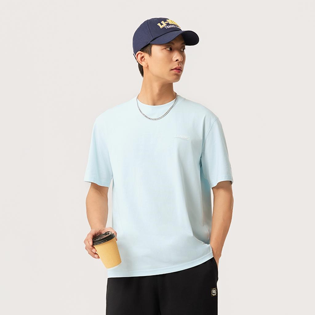 Li Ning T Shirt Unisex Light Sky Blue AHSV229-3