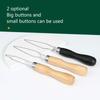 Button Hook Wood Handle Wire Loop Pull Through Aids Button Helper Button Assist Device Dressing Aid Assist Device Tool