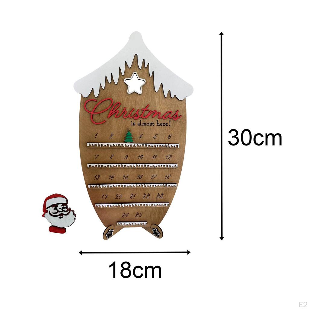 Calendar for Christmas, Christmas Wooden Wood Advent Decor Indoor Living Room