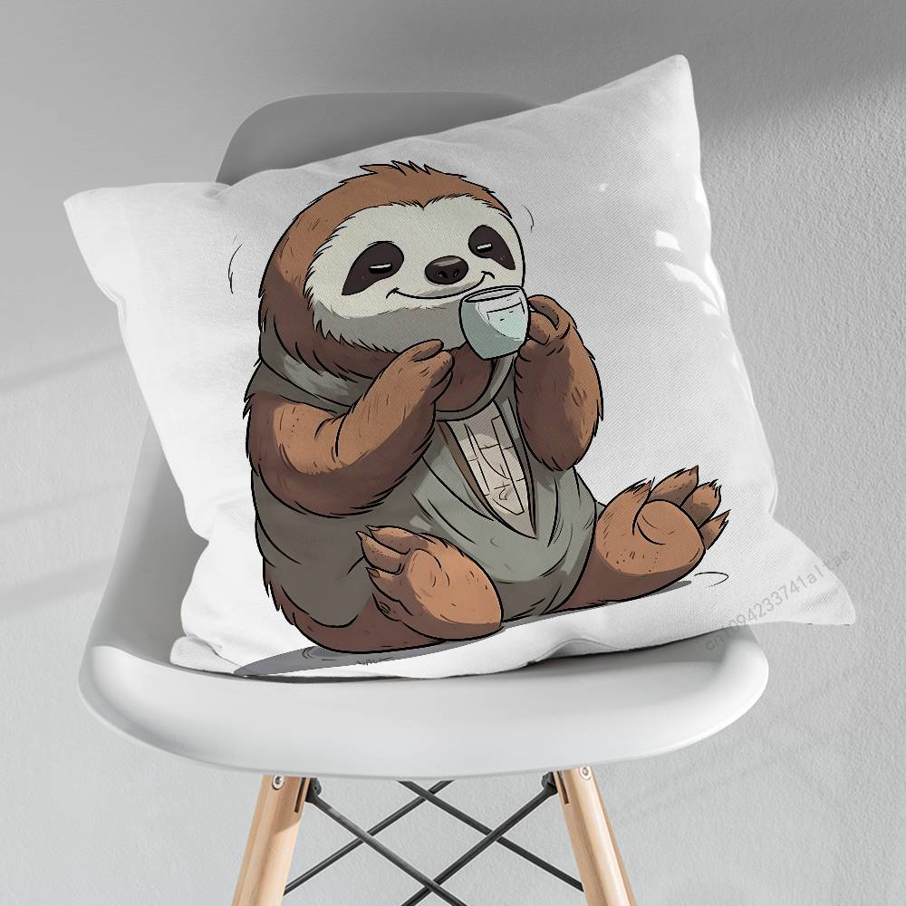 Cuscino Animale Carino Bradipo Copricuscino per Divano Soggiorno Decorazione Casa Camera da Letto Copricuscino Letto