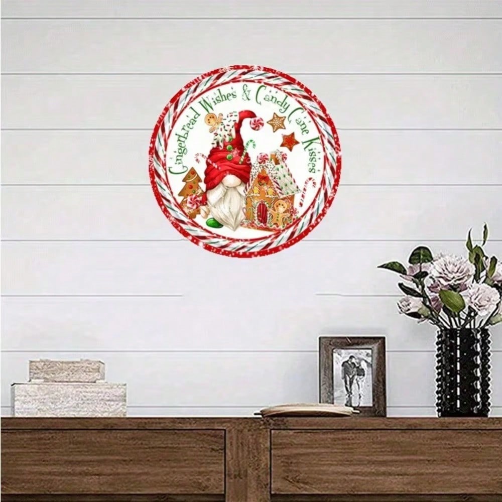 

1pc Christmas Gingerbread Man Metal Tin Sign 8x8 Inch, Vintage Wall Plaque For Home Kitchen Door Decor 20x20 разноцветный