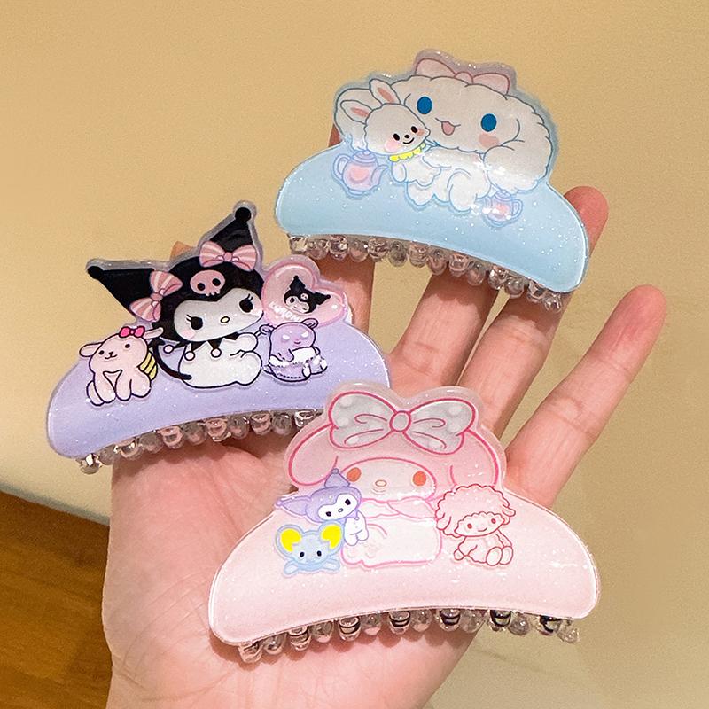 Sanrio Akrylové sponky do vlasů Hello Kitty Cinnamoroll Kuromi Sponka do vlasů Žraločí sponka Doplňky do vlasů Dárky k narozeninám pro dívky