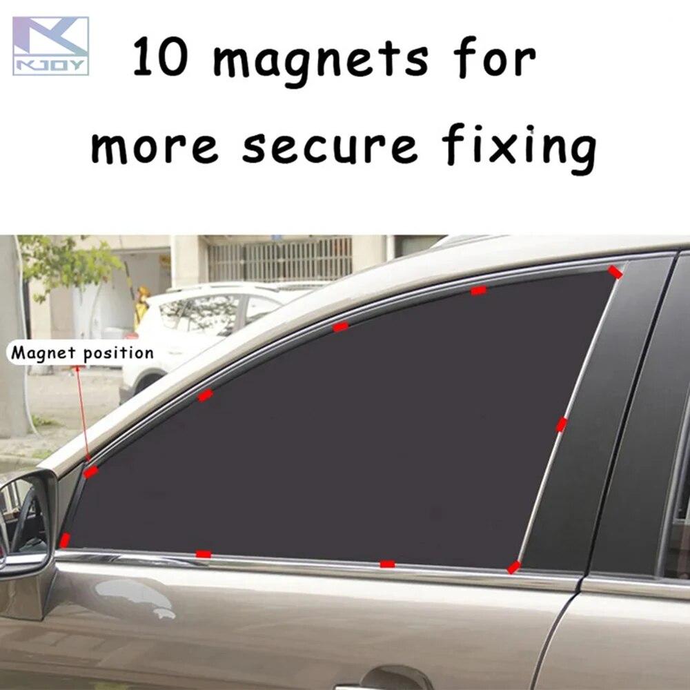 2 PCS / Set New Universal Car Sunshade Window 10 Magnetic Suction Heat Insulation Cloth Cover Car Side Sunshade Accessories