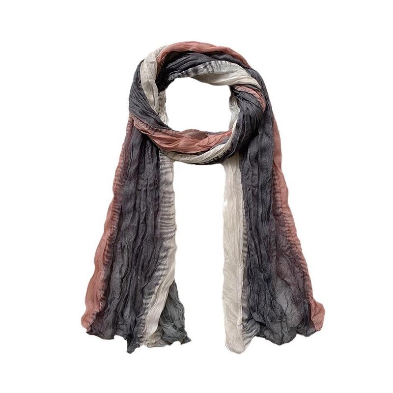 Women's Retro Tie-Dye Cotton Linen Scarf Shawl - 2024 Winter Collection