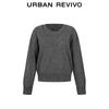 UR Women's Heather Grey Faux Two-Piece Knit Sweater