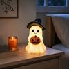 Halloween Ghost Figurine Figurine, Cute Resin Holding Pumpkin Healing Room Accessory Statue for Desk Tabletop Indoor Home Decor Whimsical