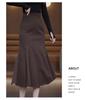 Women's Coffee Wool Mermaid Skirt - Fall/Winter 2025, Irregular Mid-Length, Hip-Hugging Design