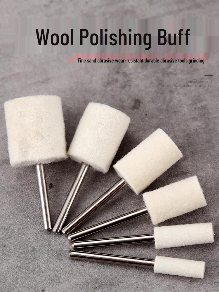 3mm Wool Polishing Head for Metal, Jade, Glass, and Mirror Surfaces - Electric Grinding Head.