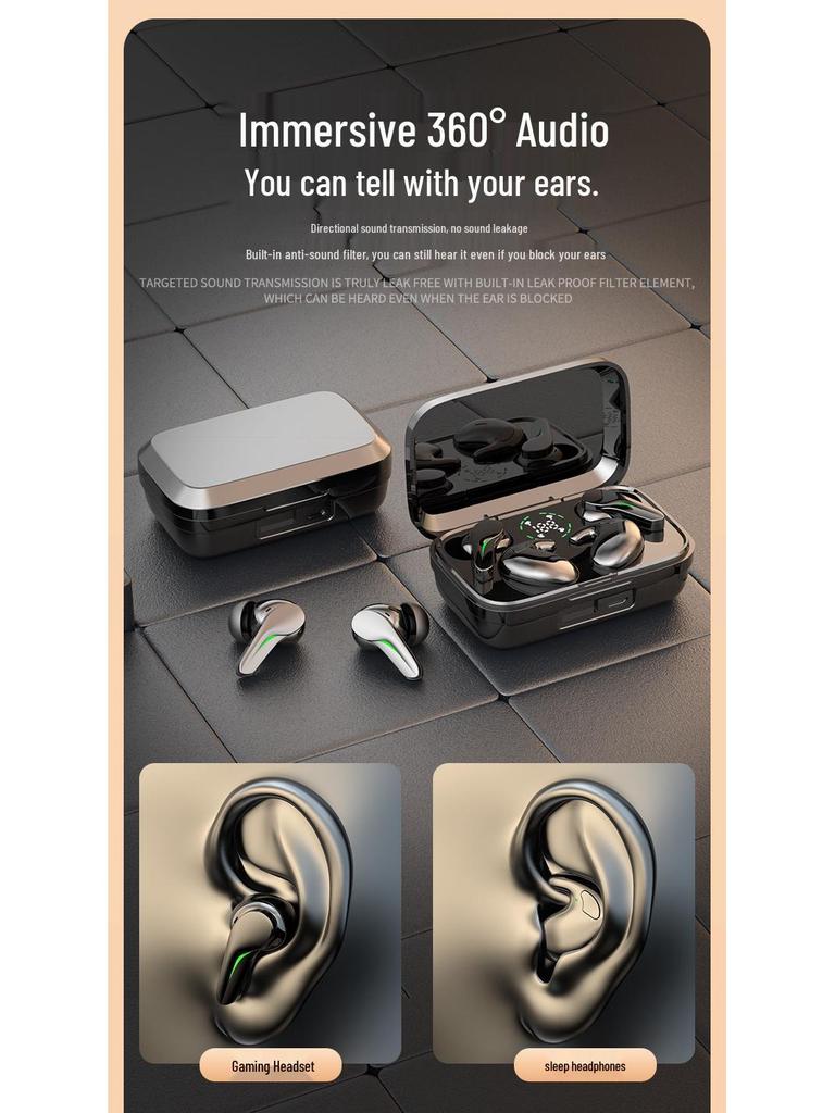 New Style Wireless Bluetooth Earbuds: Long Battery, In-ear Noise Cancelling, Gaming & Sleep