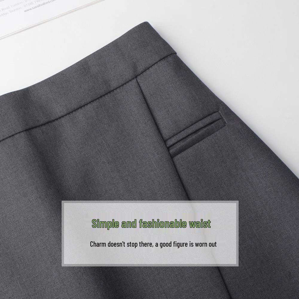 Women's High-Waisted Gray A-Line Midi Bodycon Skirt - Summer 2025 Collection