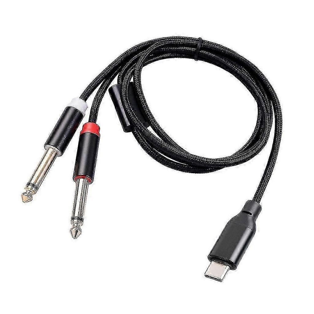 Usb C To Dual 6.35mm Audio Stereo Cable Type C To Dual 6.35mm Audio Cord For Smartphone Multimedia
