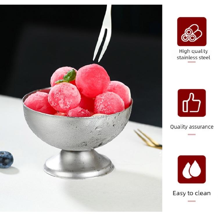 Family Kitchen Essential Nonrust Steel Salad Ice Creams Serving Bowl Sturdy Easy Washing Portable Multipurpose