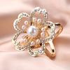 3Pcs/Set Flower Scarf Ring Elegant Silk Scarf Rings Rhinestone Scarf Clip Rings for Women Neckerchiefs Shawls