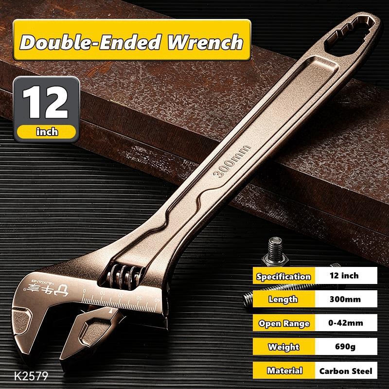 Xiaomi Adjustable Wrench Large Openin Long Handle Universal Spanner  Multi-functional Wrench Carbon Steel Workshop Hand Car Repair Tool