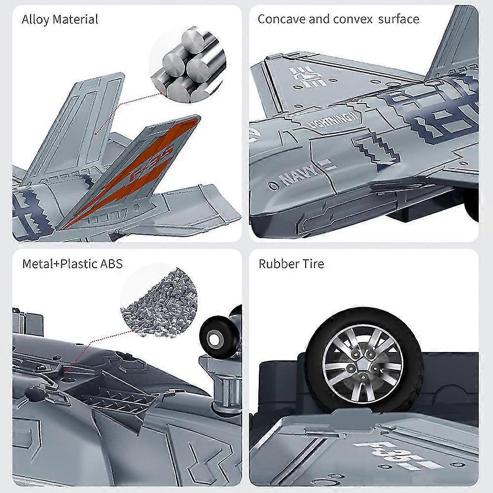 F-35 Fighter Aircraft With Sound Light Model Toy Pull Back & Go Airplane Military Toys Home Decoration Gifts - Ya