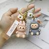 Oversized Labubu Keychain Flocking Doll Pendant Cute Cartoon Labubu Keychain Pendant