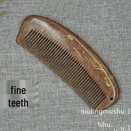 

Гребень с широкими зубьями из сандалового дерева «Золотой шелк» - Отделка «Черное золото», Большая лопатка для ухода за волосами и массажа кожи головы, Элегантная подарочная упаковка 15.5*5.5*1.4CM