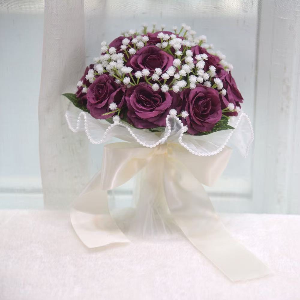 Gipsofila Rosa Fiore Artificiale Bouquet da Sposa Impermeabile Romantico Decorazione Matrimonio