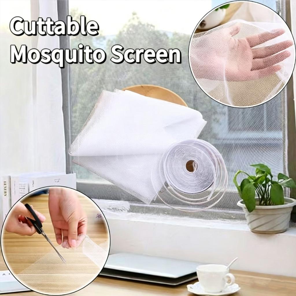 1/2/3/4Packs Anti Fly Mosquito Net DIY Self-Adhesive Fly Mosquito Window Net Mesh Mosquito Insect Bug Net Curtains for Windows
