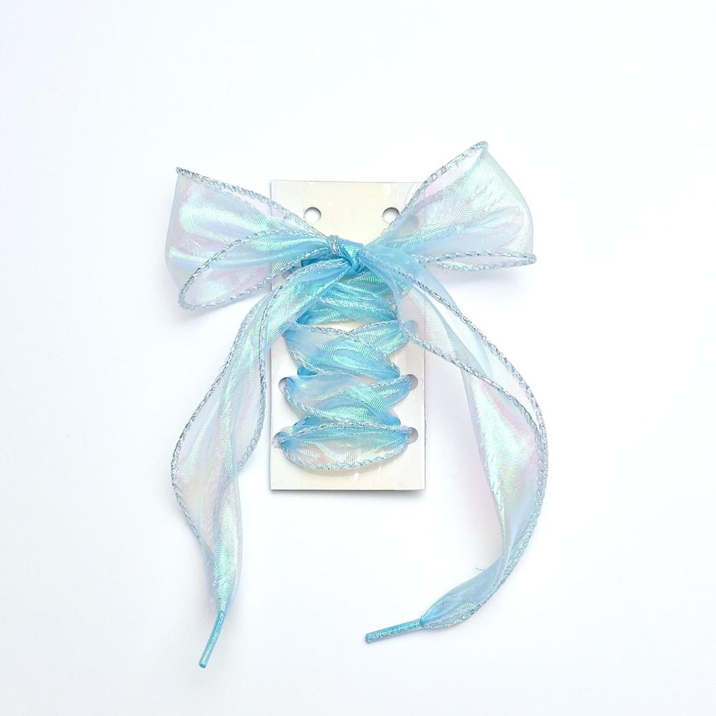 Iridescent 4cm Fish Tail Pearlescent Wavy Lace Ribbon for Shoelaces and Bows