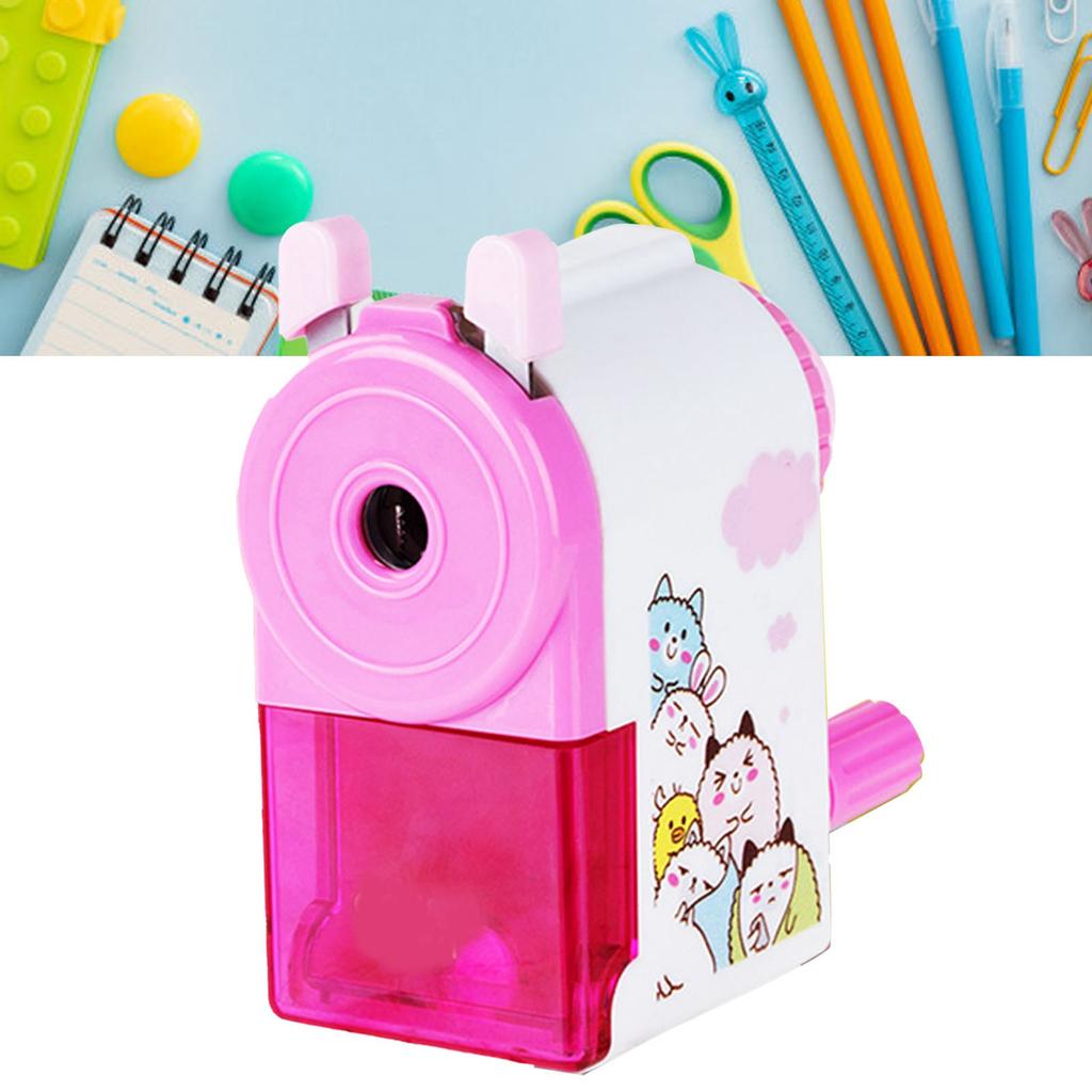 Rotating Pencil Sharpener Cute Portable Efficient Hand Crank Manual Pencil Sharpener for Students