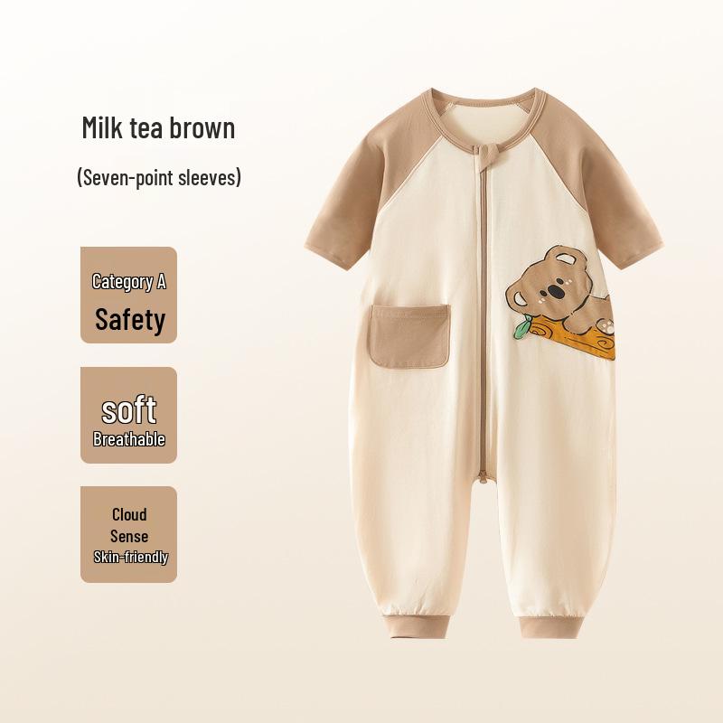Kids' Cartoon Pajama Jumpsuit - Long-Sleeve Cloud Cotton Sleep Sack for Boys and Girls