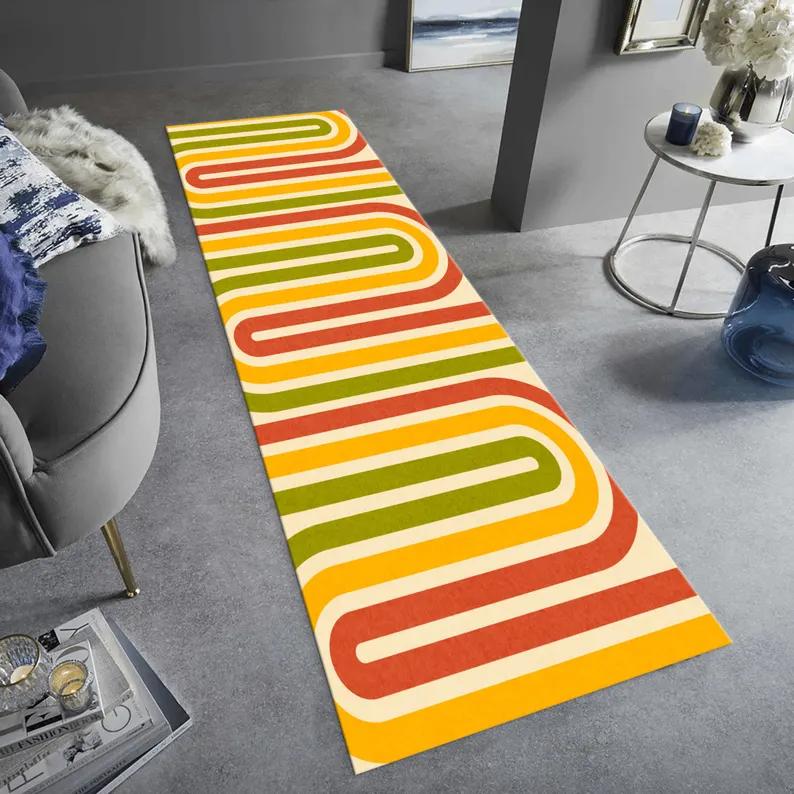 Abstract Art Hallway Runner Floor Mat Rugs Carpets Home Decoration Non Slip Washable Area Rug Modern Style Bedroom Decor