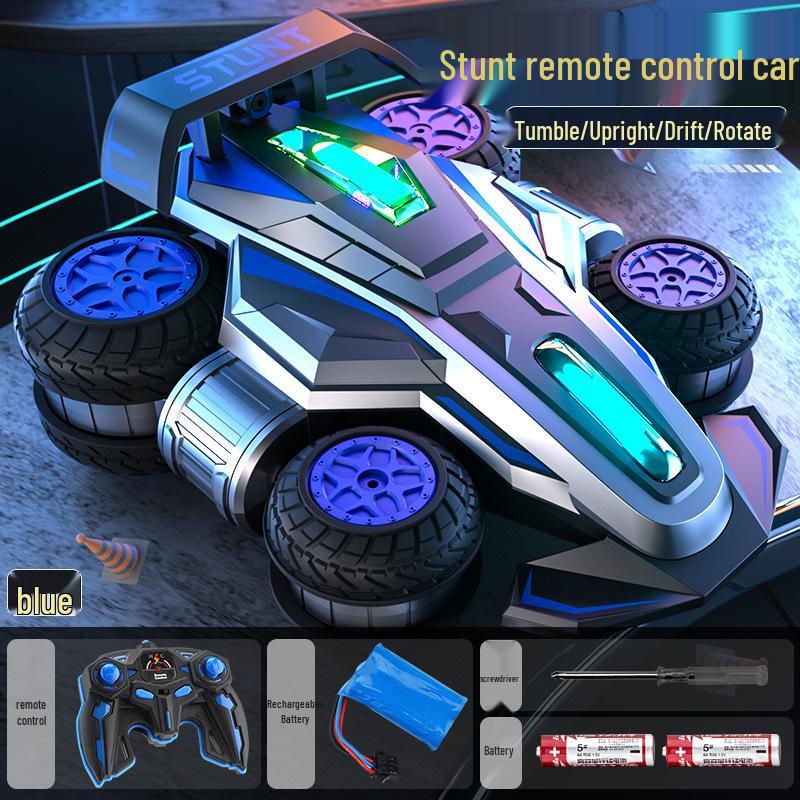 

Высокоскоростная трюковая машина с дистанционным управлением 2.4G с подсветкой и боковым приводом для детей – Полный привод, кувырки и дрифт.