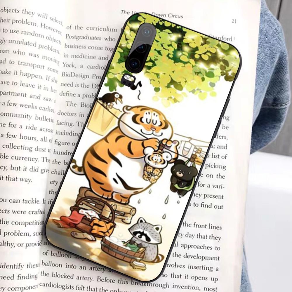 

cute Fat Tiger Phone Case For Huawei Honor 10 lite 9 20 7A 9X 30 50 60 70 pro plus Soft Silicone Cover Huawei Honor v30
