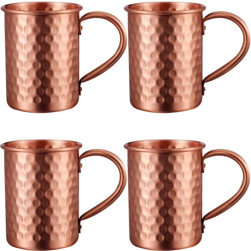 400ml Handcrafted Hammered Pure Copper Mug with Handle Solid Copper Coffee Tea Cup for Home Office Bar Gift Use