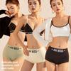 Ladies Spring and Autumn Letter Antibacterial Bottom Crotch Ice Silk Skin Friendly Non   Trace Middle Waist Triangle Briefs