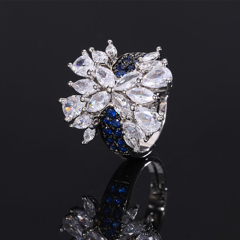Jewelry Ring Color Treasure Red Corundum European and American Fashion Light Luxury Inlaid Women's Jewelry Premium Sense