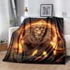 1 Stück leichte Flanelldecke mit Löwendruck, Bequeme und warme Decke, für Sofa, Bett, Couch, Büro, Geeignet für Geschenkdecken