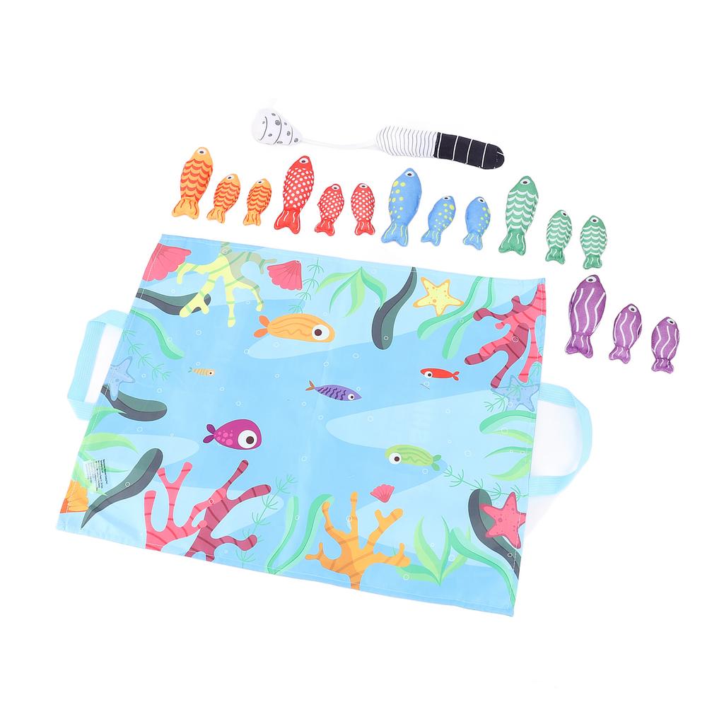 Cloth Fishing Game Hook and Loop Educational Color Matching Soft Fabric Fishing Toys for Toddlers