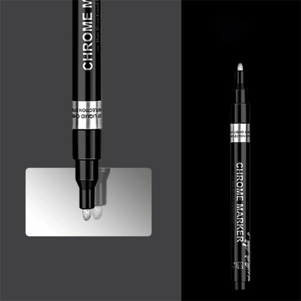 

6pcs 2mm Mirror Marker Pen DIY Gold & Silver Spray Paint Pens Reflective Paint Model Painting Reflective Paint Pen Crafts серебряный