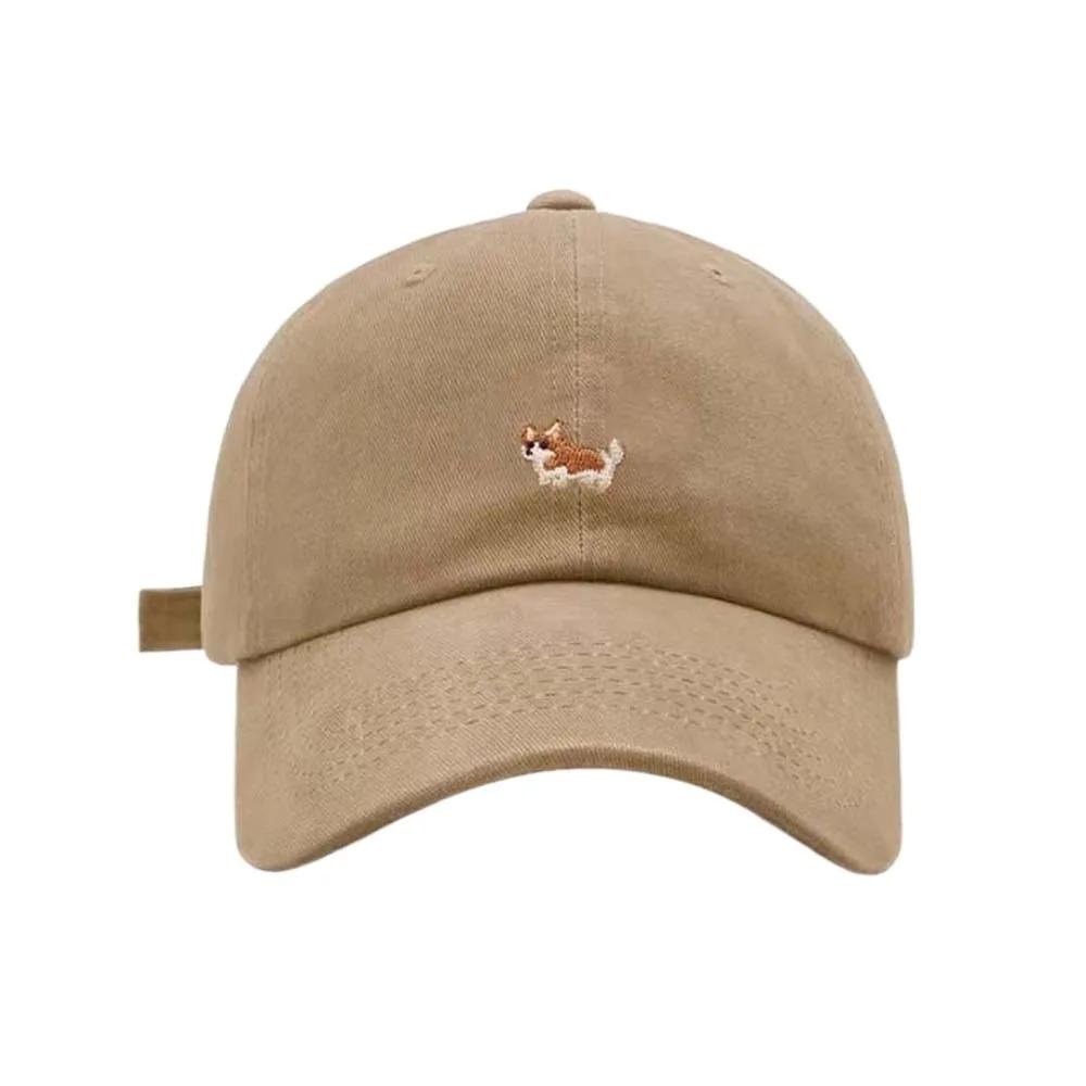 Trendy Dog Women Baseball Hat Breathable Cotton Men Sunshade Hat Embroidered Pattern Thin Embroidered Peaked Cap Spring